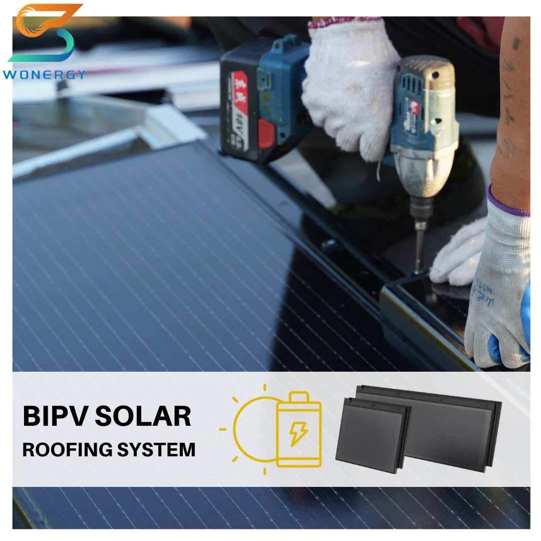 2023 Nuevo estilo 87W Solar Shingle techo baldosas flexible Fotovoltaica Baldosas de techo solar