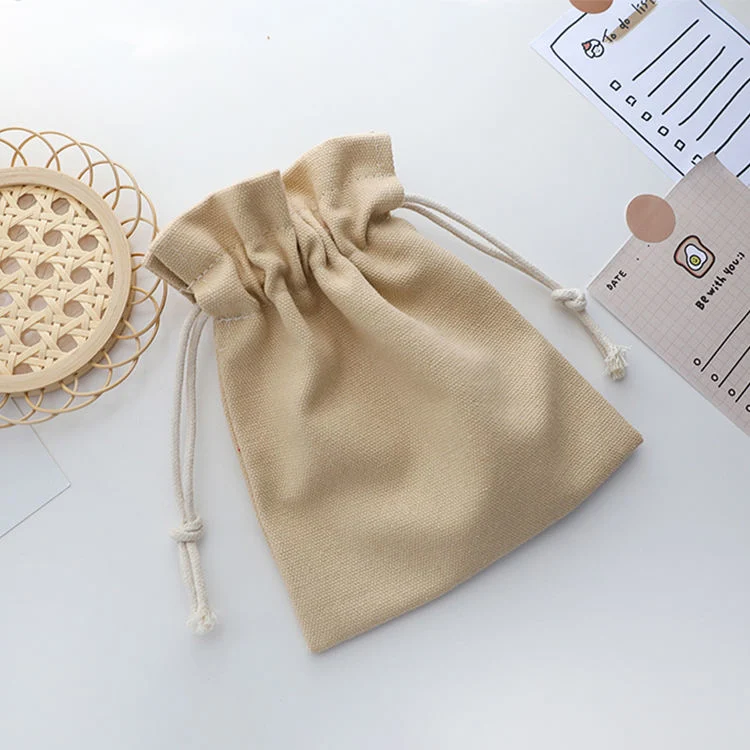 Soft Canvas Washing Durable Tote Drawstring Shoe Bag Small Foldable Canvas Cloth Drawstring Bag