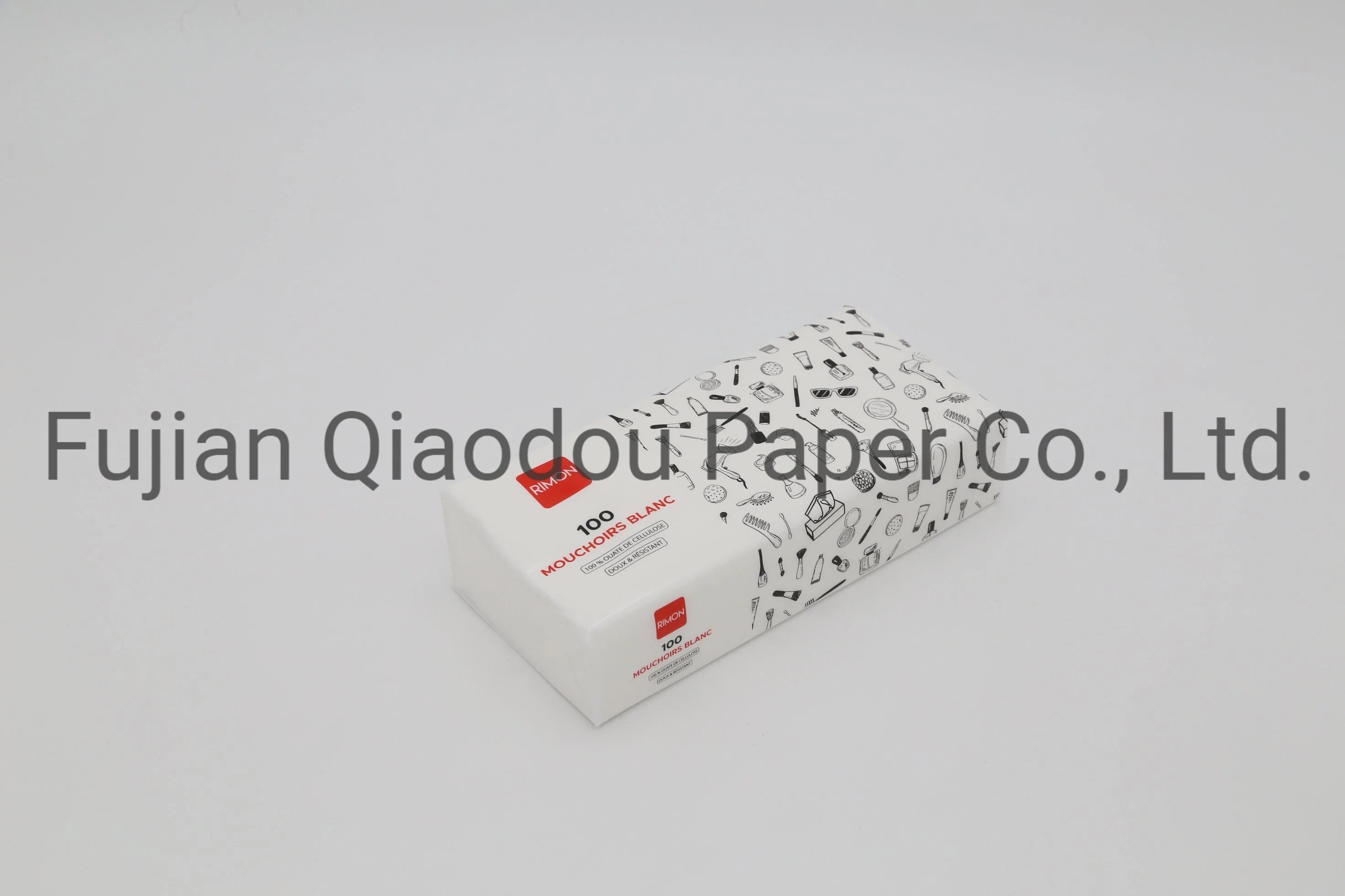 Qiaodou Cheap Soft 100% Virgine Wood White Soft Package Facial Tissue Serviette