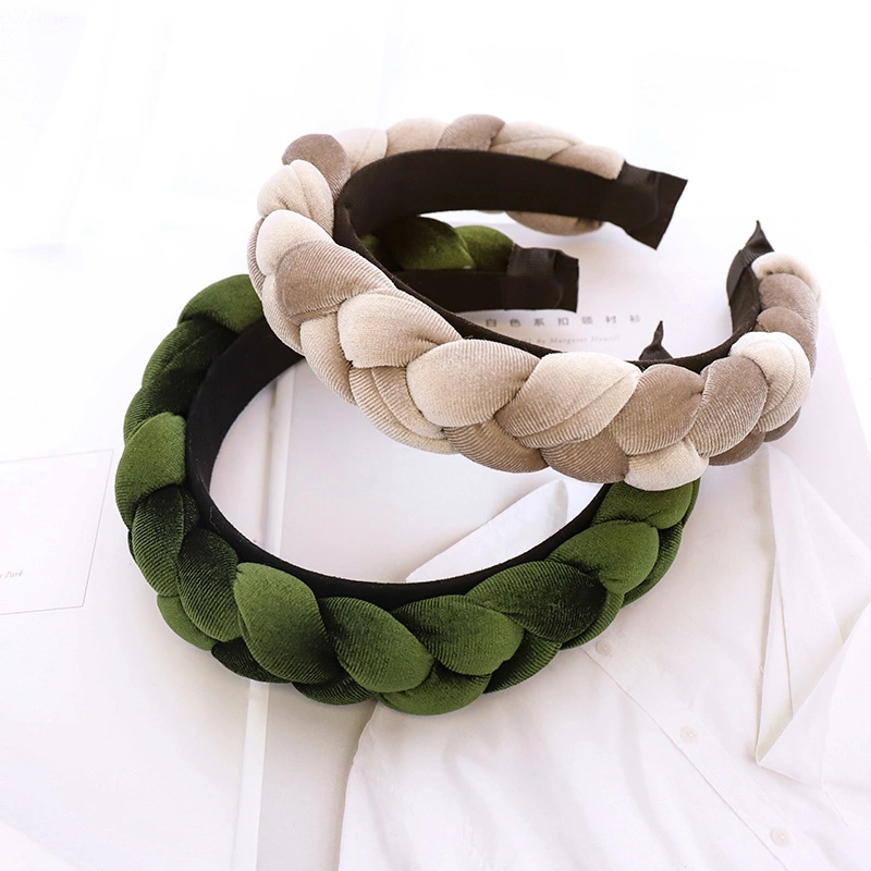 New Hair Bands Ethnic Braid Headdress Handmade Flannel Headband Hair Card