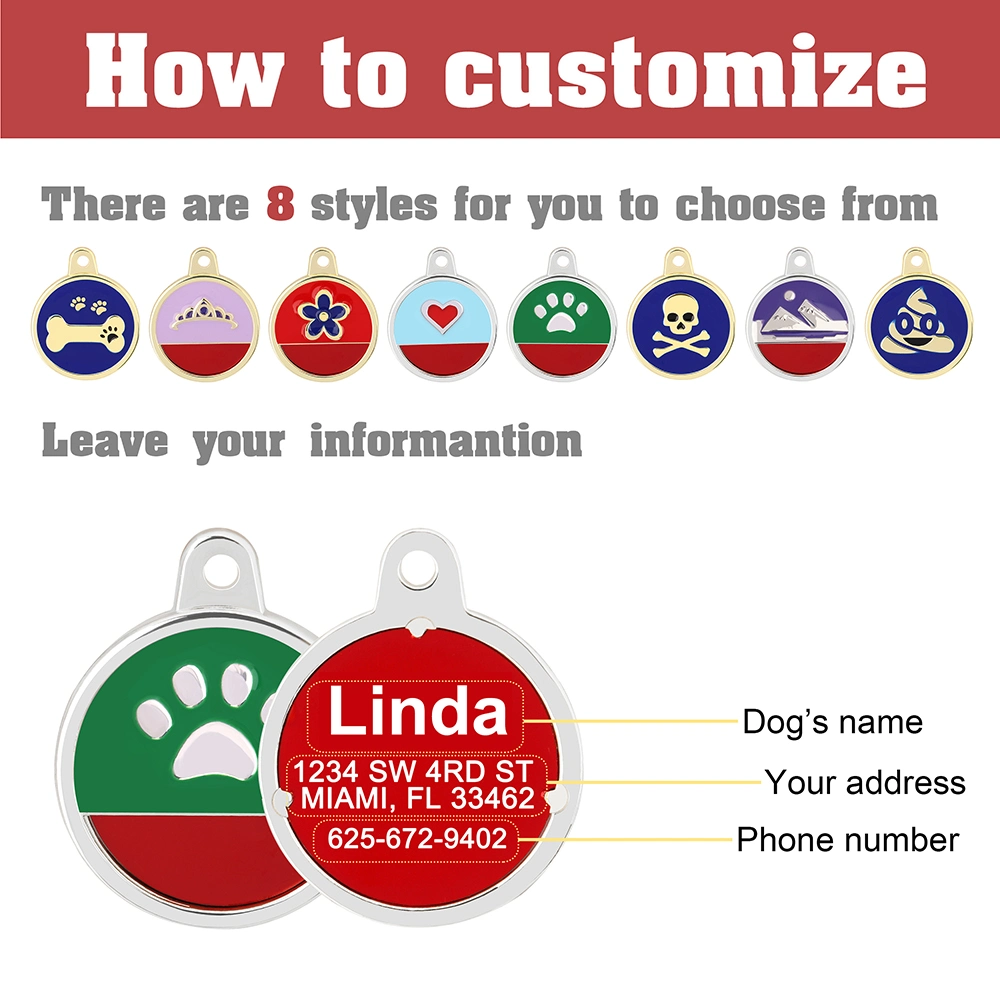 Personalized Dog ID Tag Customized Metal Pet Name Qr Code NFC Dog Tags