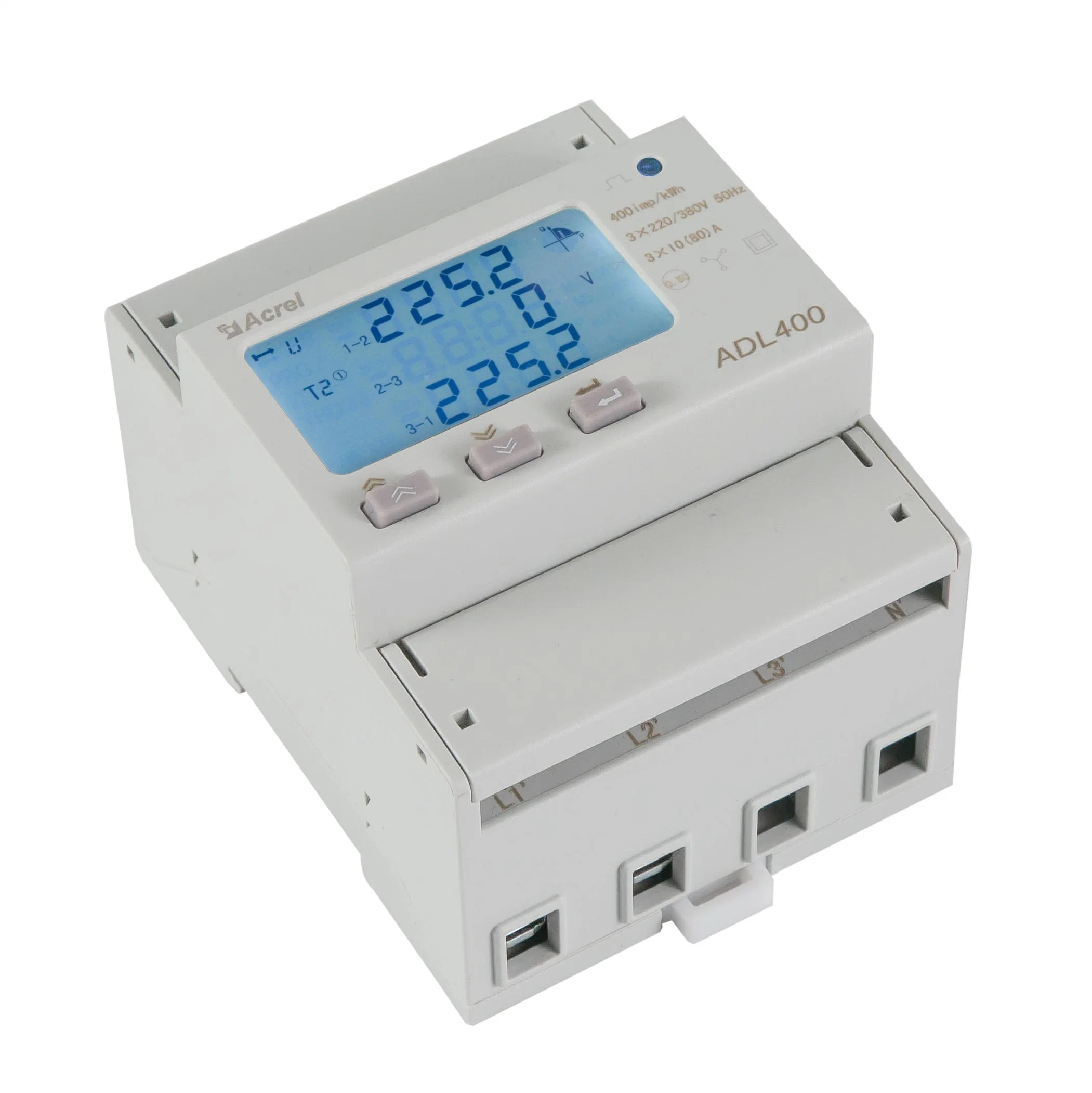 Acrel Adl400 Pantalla LCD trifásico de instalación en carril DIN de medidor de energía inteligente