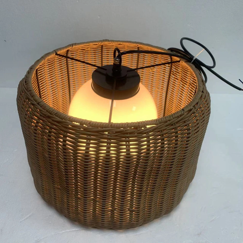 Cocina de Diseño Clásico de Rendimiento de alta calidad/alto costo comedor Bambú Jute Rantten Lámparas de lámpara de linterna redonda luces de punto de mano