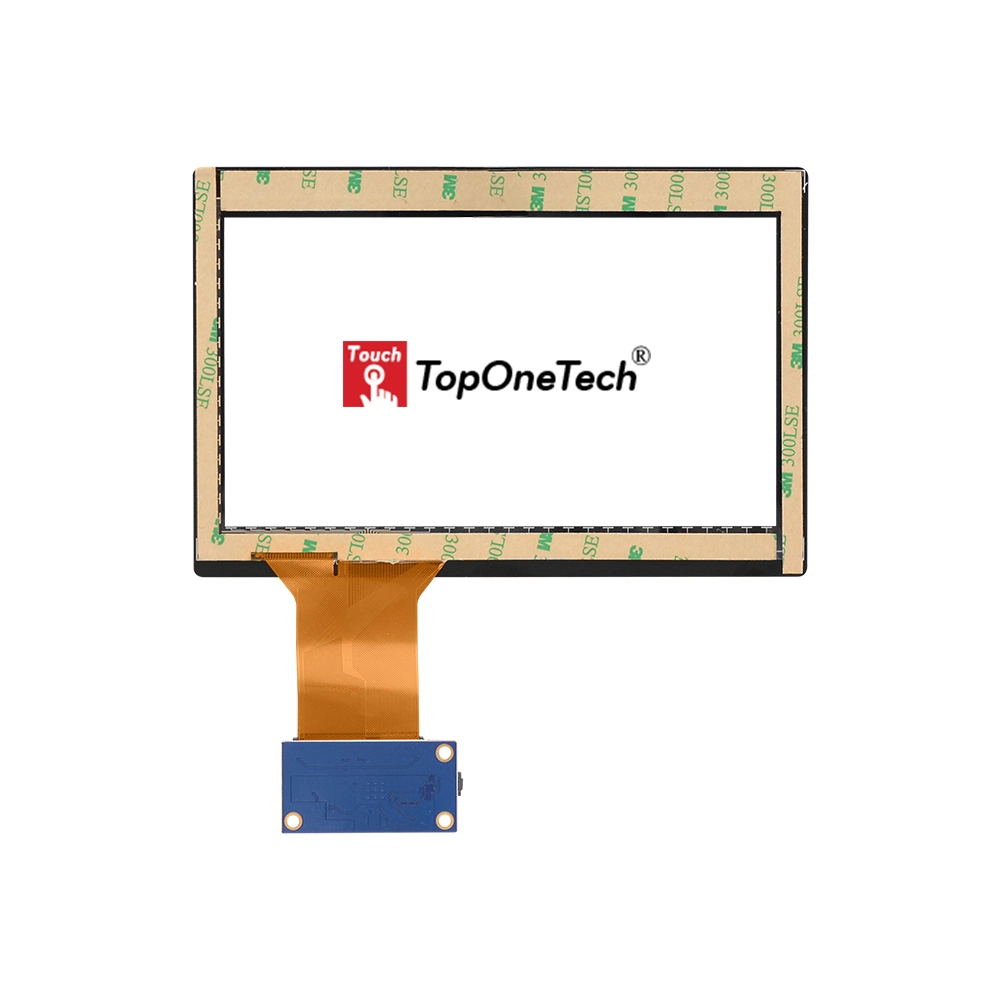 7 Inch Pcap Capacitive Multiple 16:9 USB Touch Screen Sensor with Toughened AG Anti-Scratch Glass Work with Water Dust Oil I2c USB Interface for TFT LCD Bonding