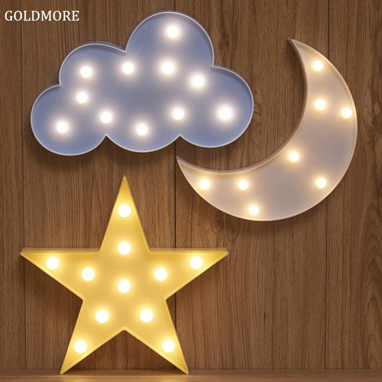 Goldmore11 LED Night Light Creative Cute Shape Kids Room Marquee Signs Lamp Durable Battery Light for Festival Party Decorations