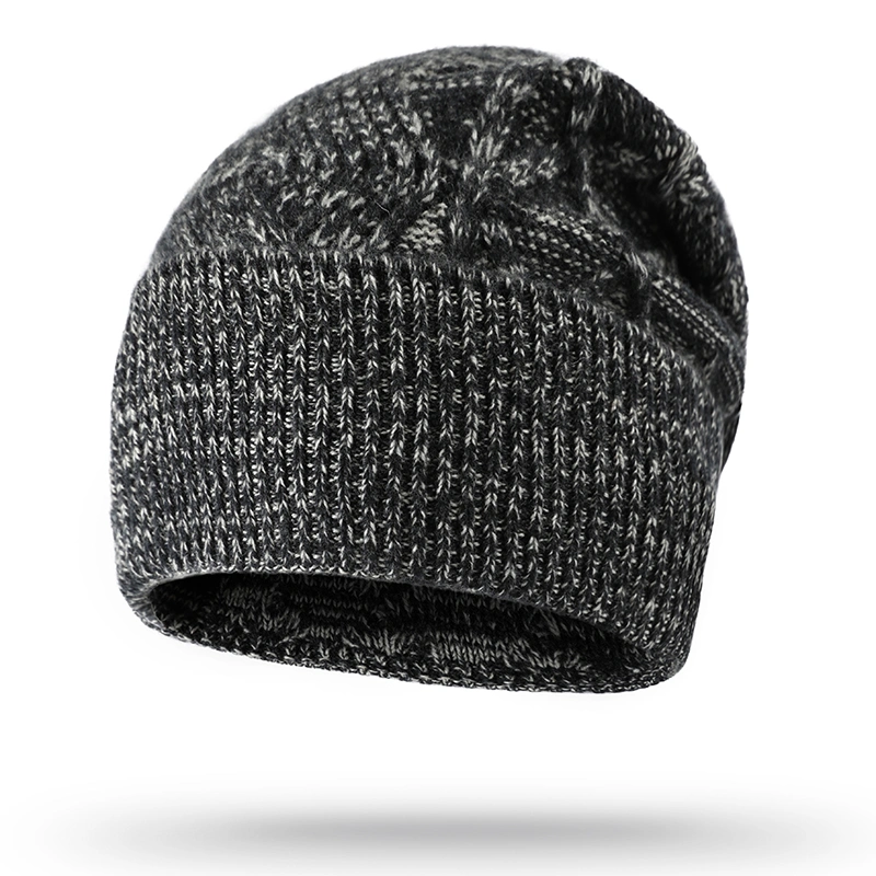 Chunky Customise Warm Knitted Merino Wool Beanie Hat for Men