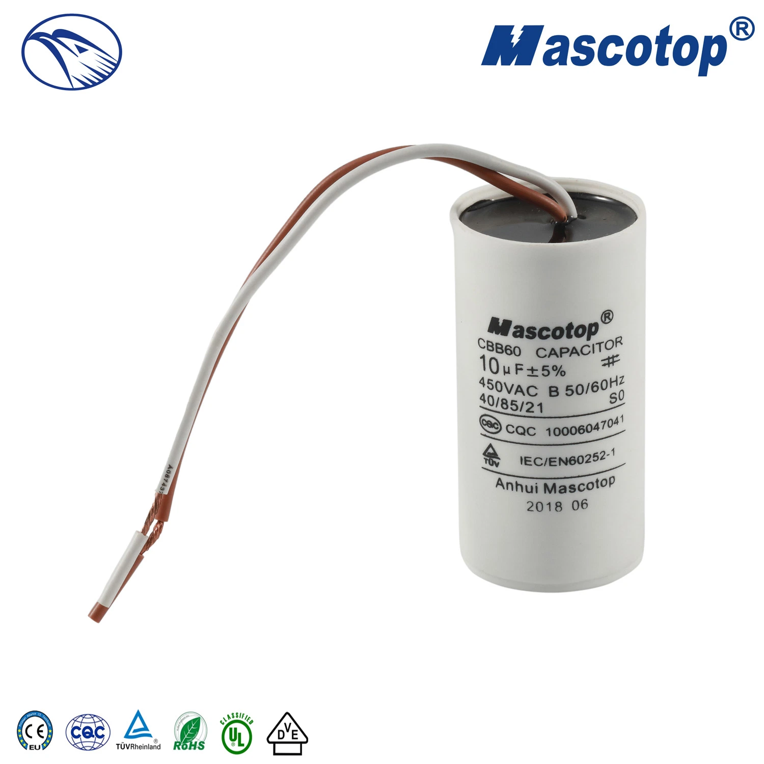 Cbb60 Washing Machine 10UF 450V Starting Capacitor