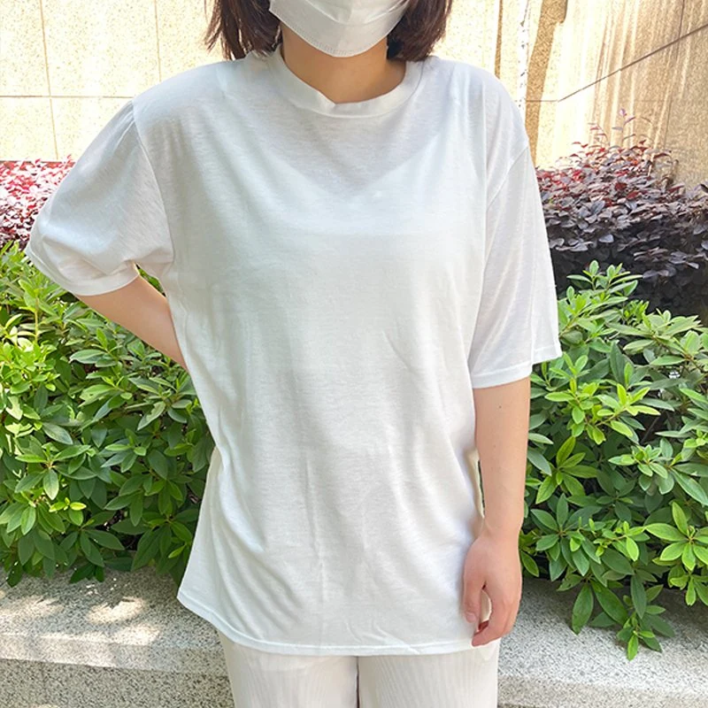 Großhandel S-5XL farbige DIY Blank Sublimation Weiß gebleicht 100% Polyester Kurzärmelige Polyester-T-Shirts mit Rundhalsausschnitt