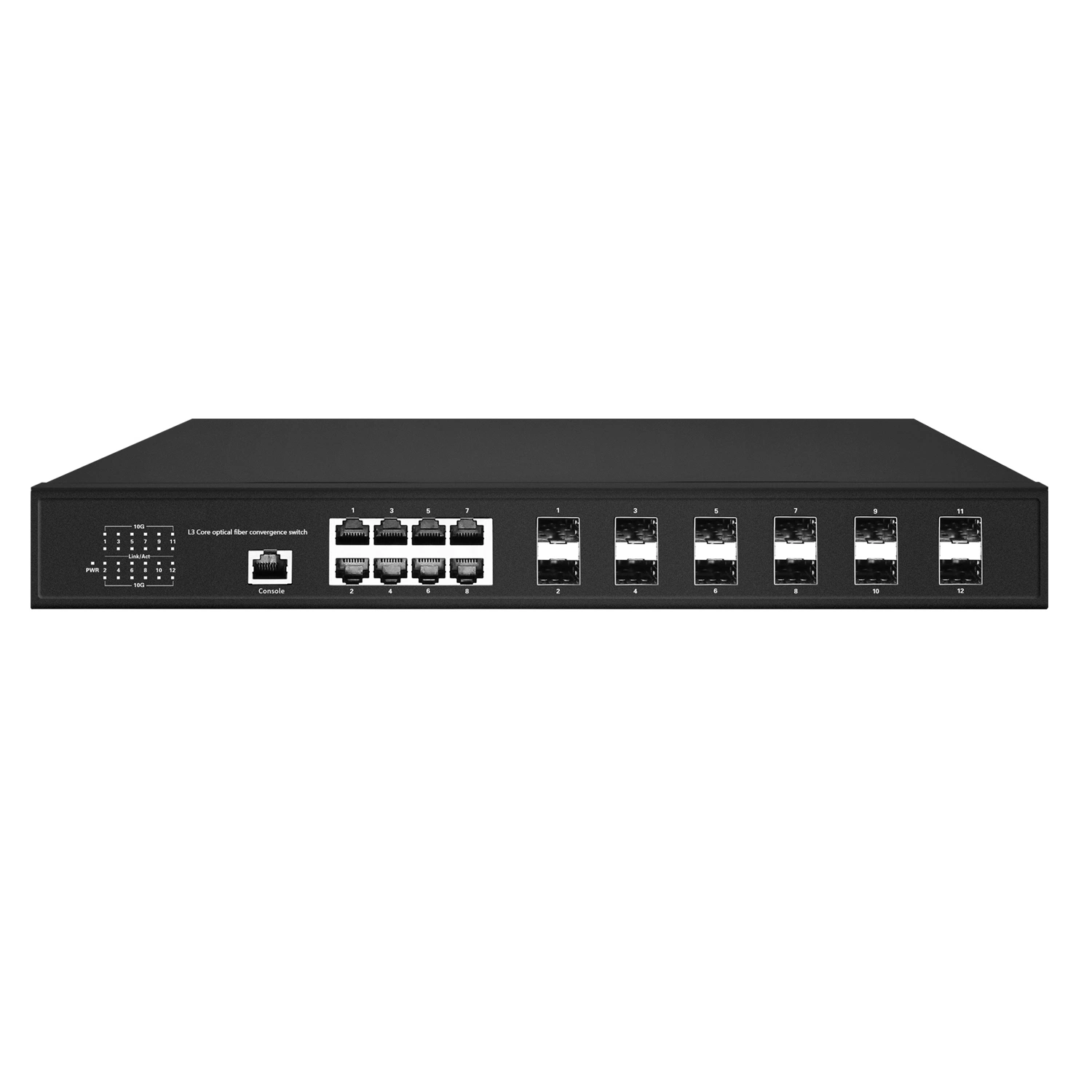 8 Ports L3 10g Fiber Switch with 4 SFP+ Fiber Uplink