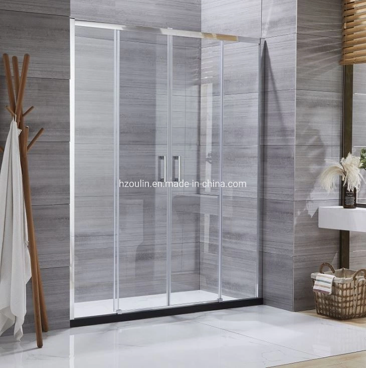 Vita Slim Fast Installation safety Glass Sliding Shower Doorpressed Block on Down Rail to Pull Forward The Glass for Easy Cleaning