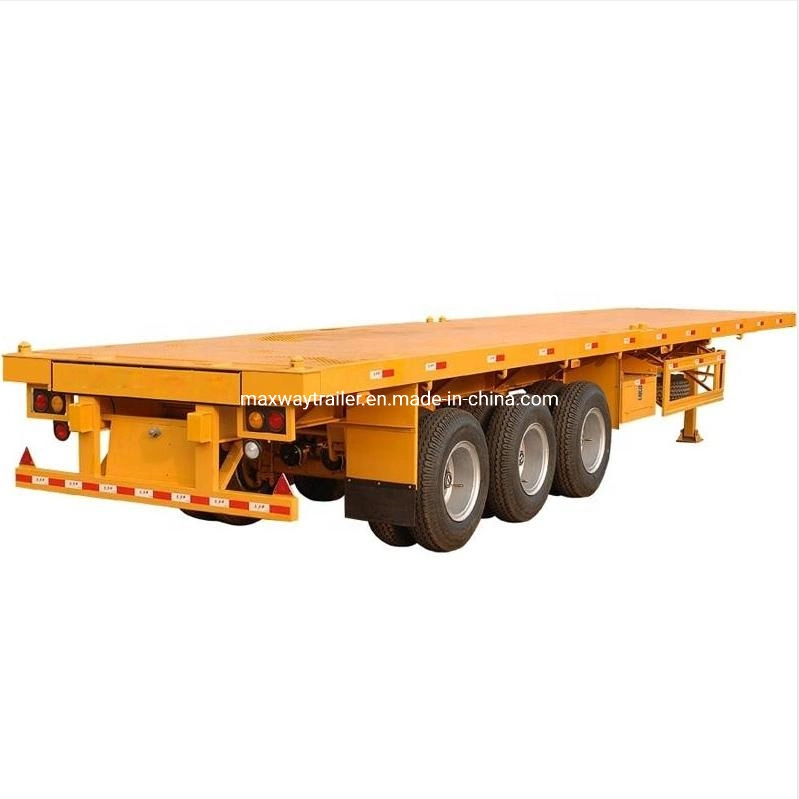 High Quality Tri-Axles 40ton 40FT Flatbed Container Semi Trailer for Sale