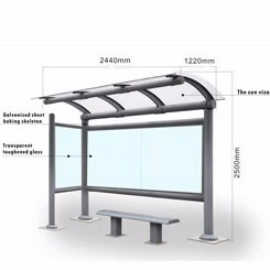 Outdoor Street Furniture Light Box Waiting Shed Solar System Bus Shelter