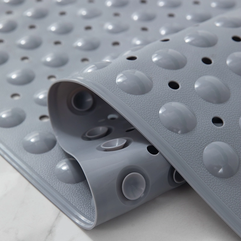 Shower Mat Square Bathroom Mats with Suction Cups and Drain Holes, Non Slip and Washable for Showers