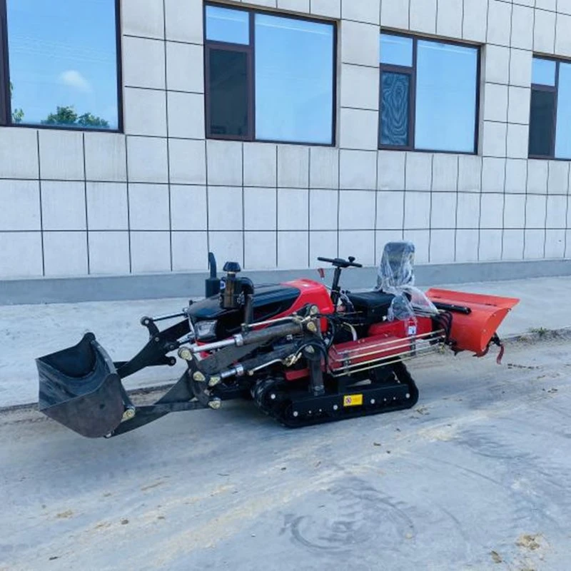 Compact Crawler Tractor with Grass Cutter / Front End Loader and Backhoe Attachment