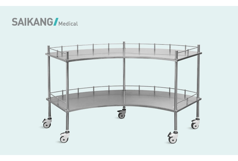 Skh005 Hospital Stainless Steel Medical Storage Instrument Trolley