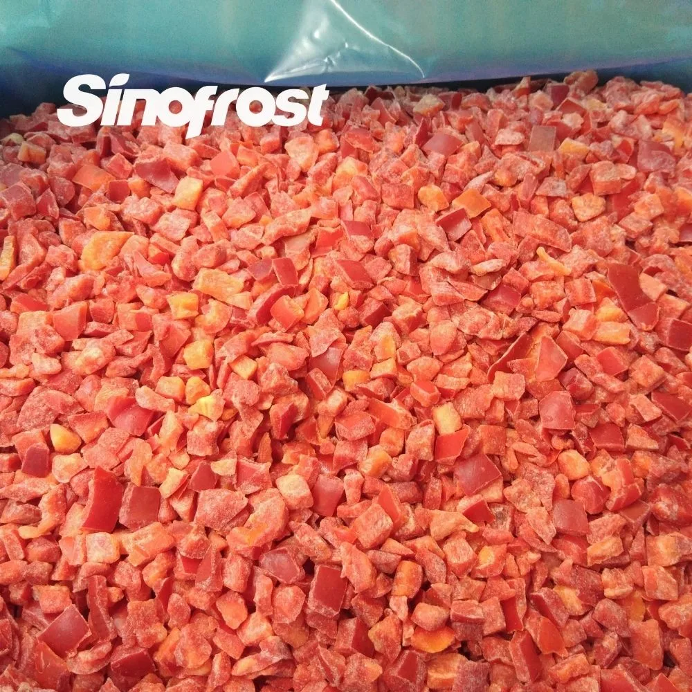 Sinofrost: Líder IQF en cubitos de Pimientos rojos Dulces Productor calidad Premium IQF Red Capsicum Dices