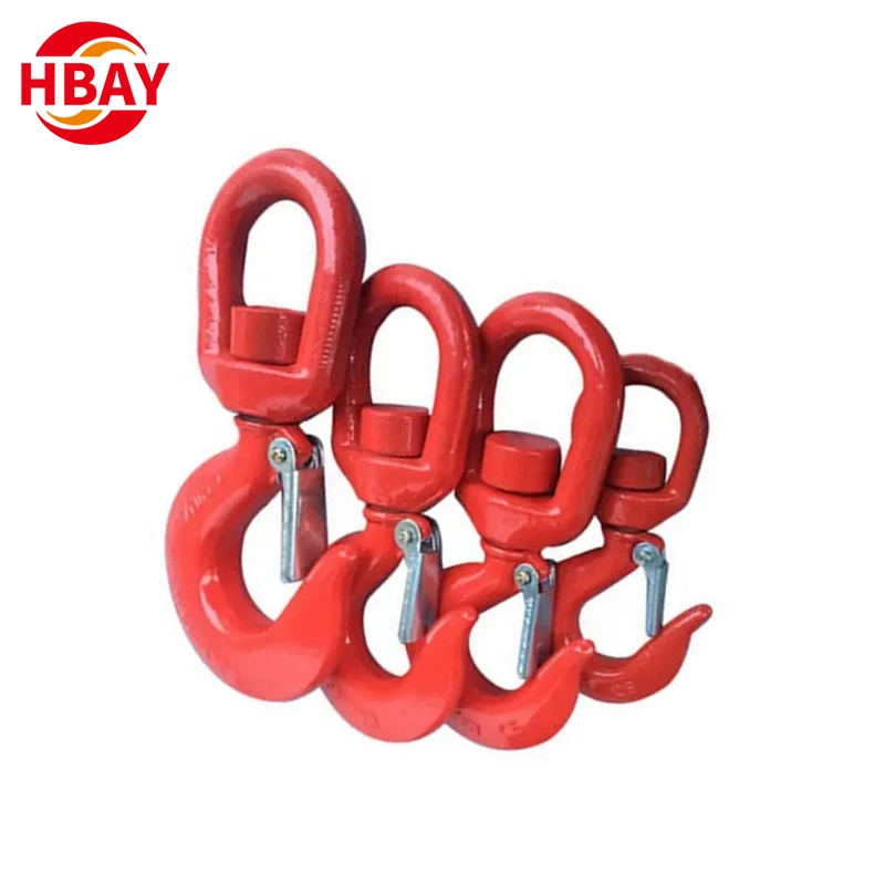 Factory G80 U. S. Type Metal Swivel Hoist Hook with Latch of Rigging Hardware