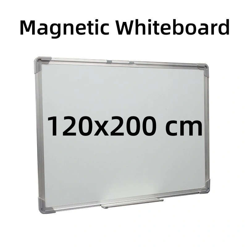 Seque as placas de apagamento Magnetic Quadro Branco com armação de alumínio do quadro de apresentação da mensagem do quadro branco montado na parede para Escritório Escolar Supplies-Silver 120x200cm