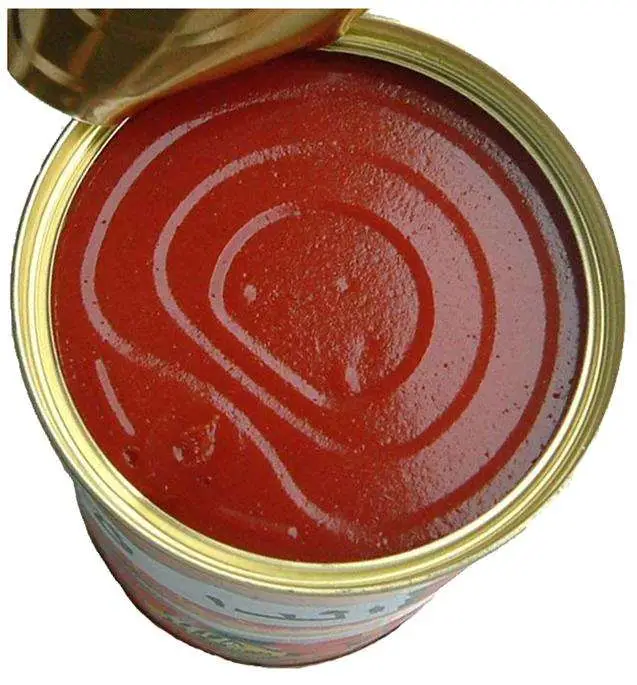 Con la etiqueta privada de las conservas de pasta de tomate 28-30% de la doble concentrado