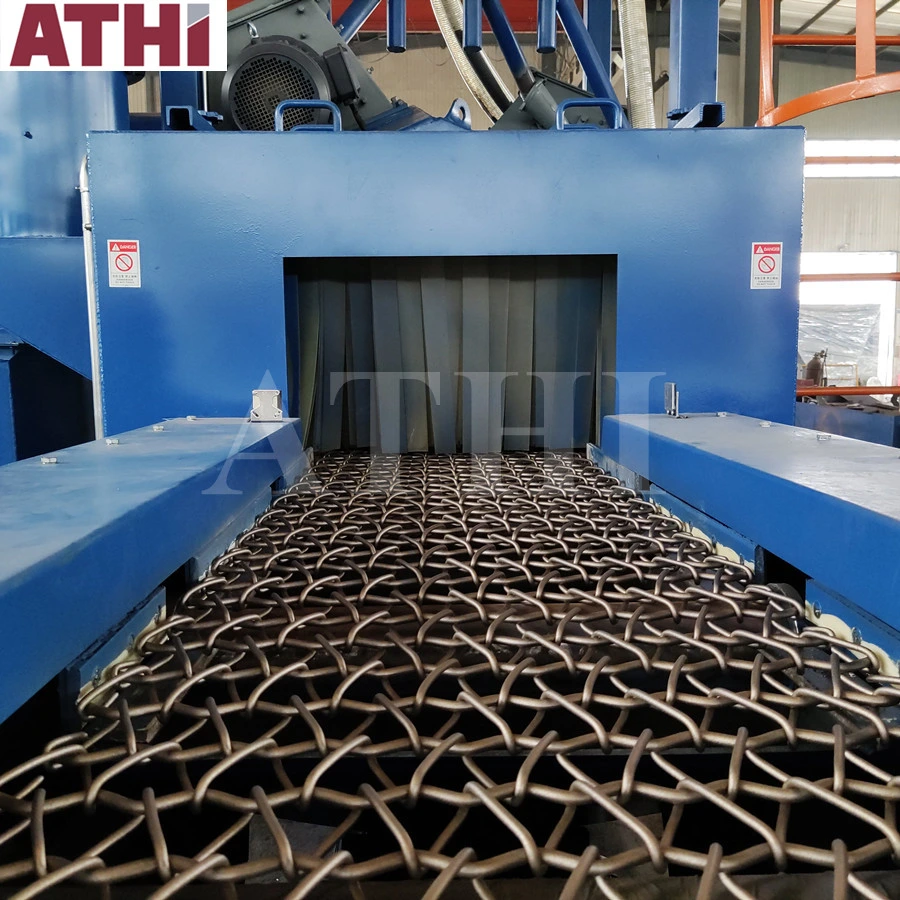 Automatic Abrasive Shot Blast Machine with Metal Wire Mesh Conveyor for Treatment of Cast Iron Aluminum