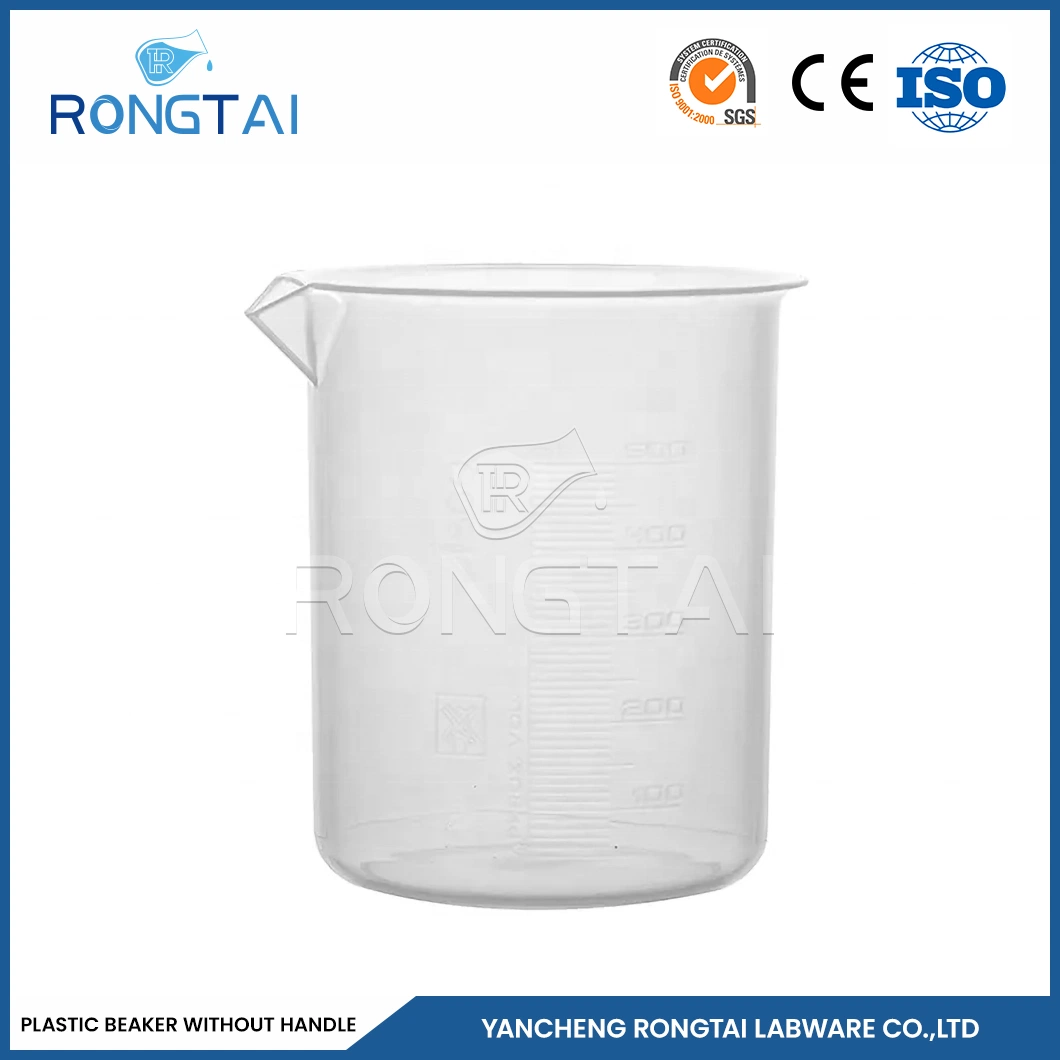 Rongtai Professional Medical Lab Plastic Plasticware Manufacturers PP Plastic Beaker for Laboratory China 50ml 100ml 150ml Clear Plastic Beaker