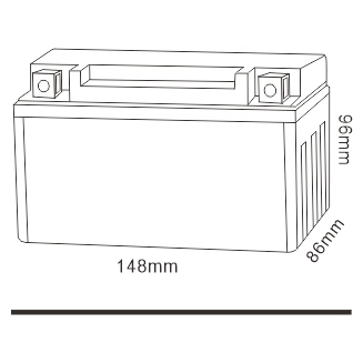 YTX7A-BS Partes de la batería de la pala eléctrica 12V