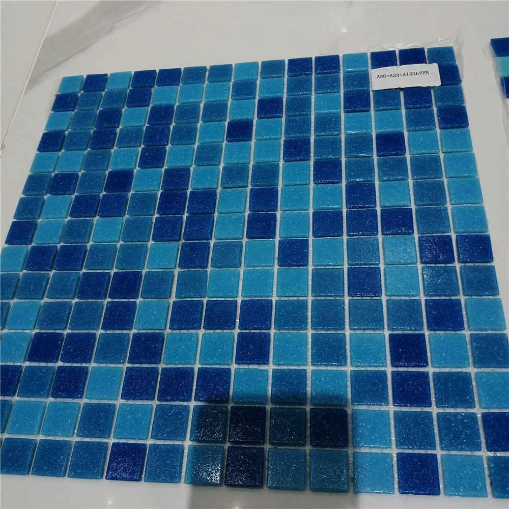 Blue Chips Hot Melting Swimming Pool Bathroom Mosaic Tile Home Decor Building Material Crystal Mosaic Shining Glass Mosaic Tile