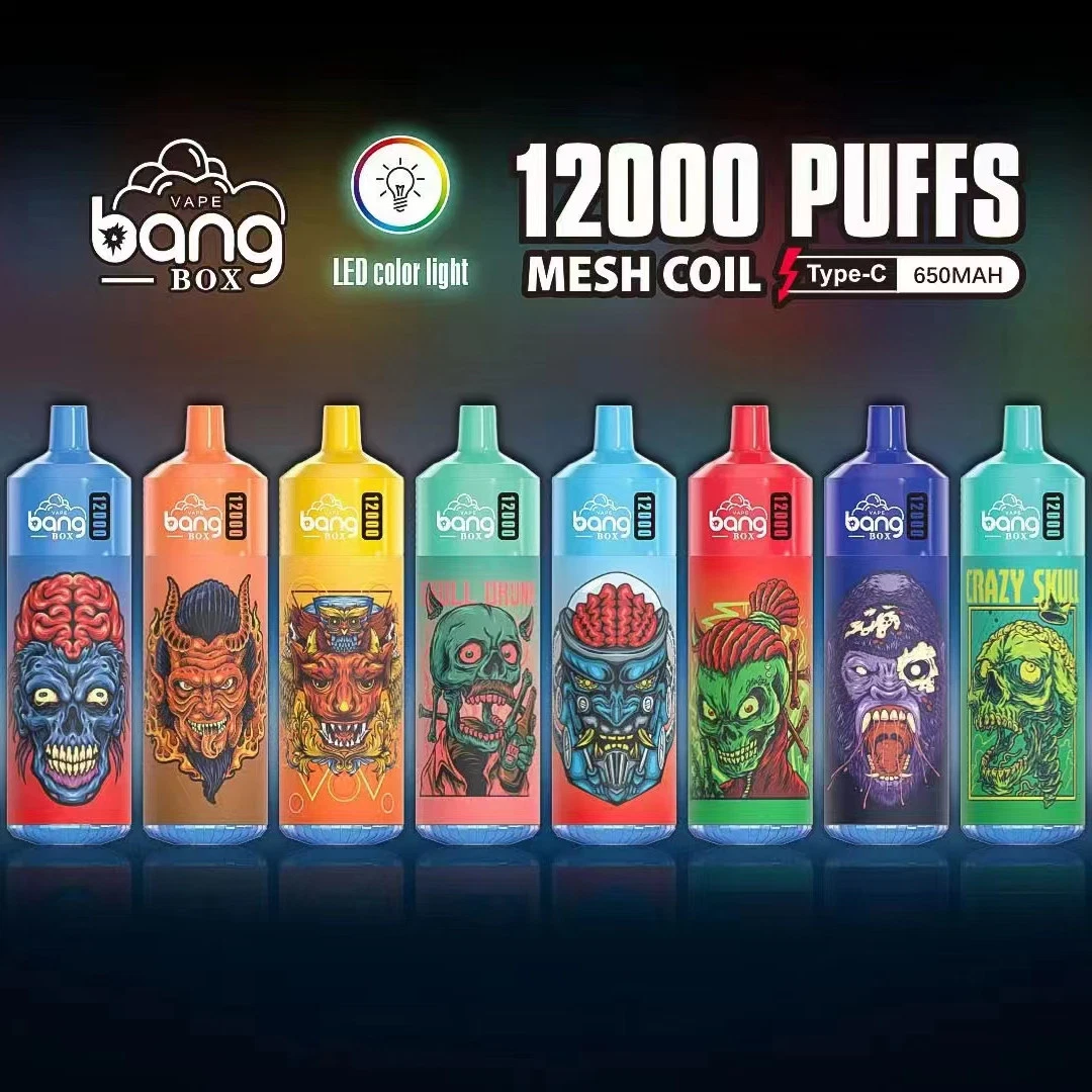 Bang Box King 12K desechable de calidad premium 18mL Pods recargado vs Elf Box Randm Tornado 10K Hits Manguitos de bobina de malla reciclables 12000puff