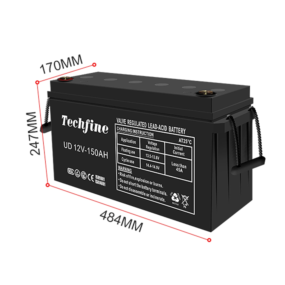 Maintenance-Free Environment Fitness 12V 150ah Electric UPS Storage Battery for Small Techfine