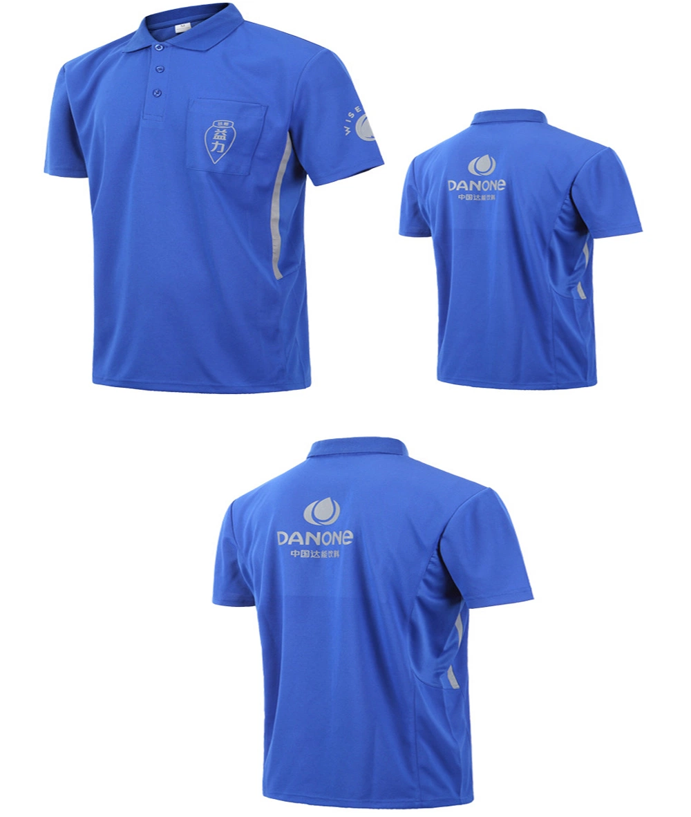 Polo Short-Sleeved promocionales personalizados impresión reflectante Short-Sleeved uniformes fábrica