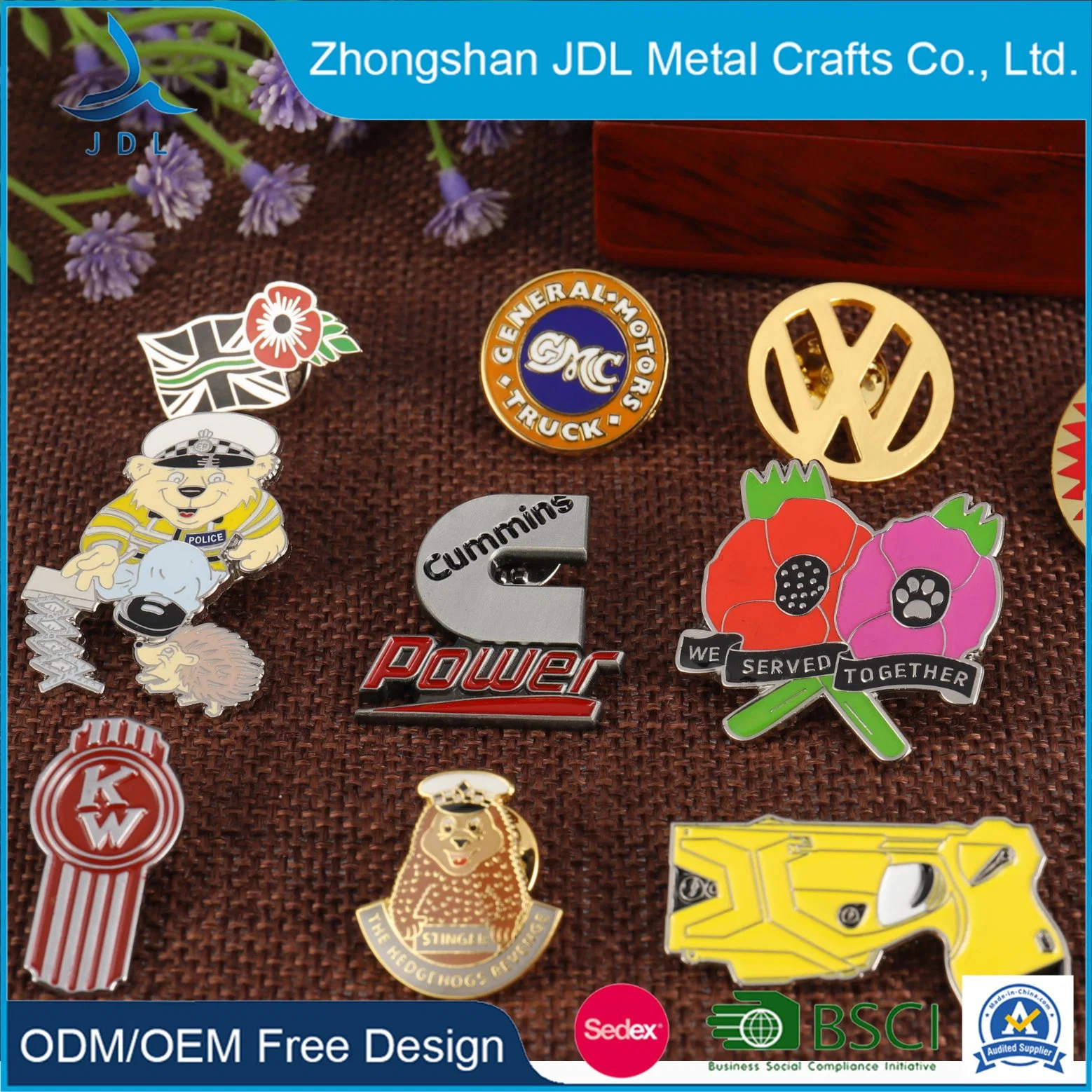 Tsv Printed Pin Badge in Metal Color From Chinapersonality Special Metal Pin Badge Fashionable Gold Pin Badge Maker (316)