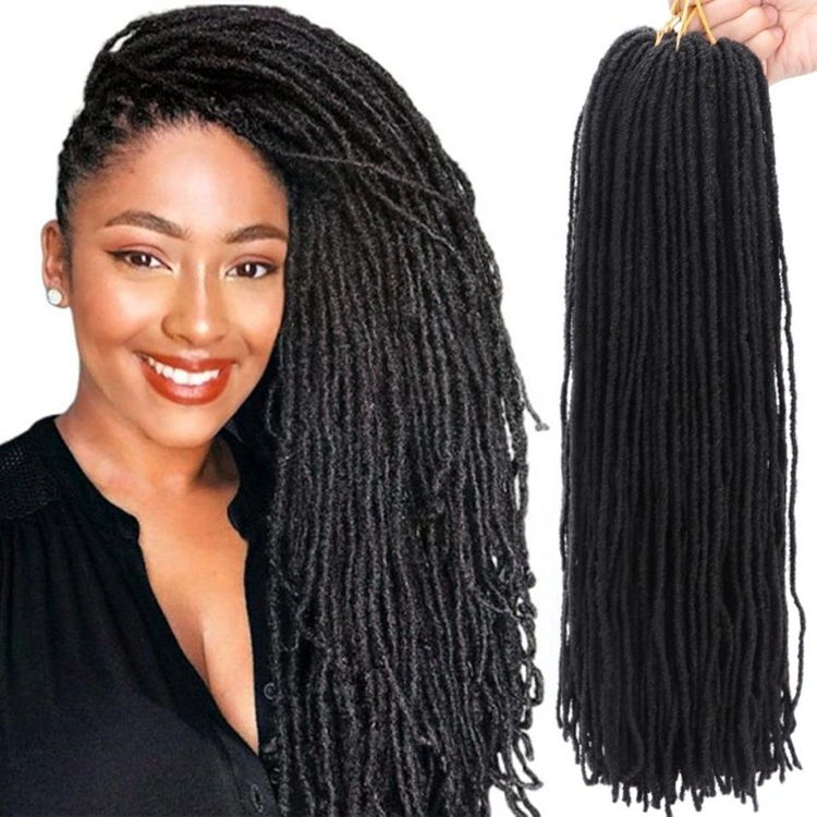 Barato 18 pulgadas suave Dread Faux Locs crochet trenzado sintético Cabello