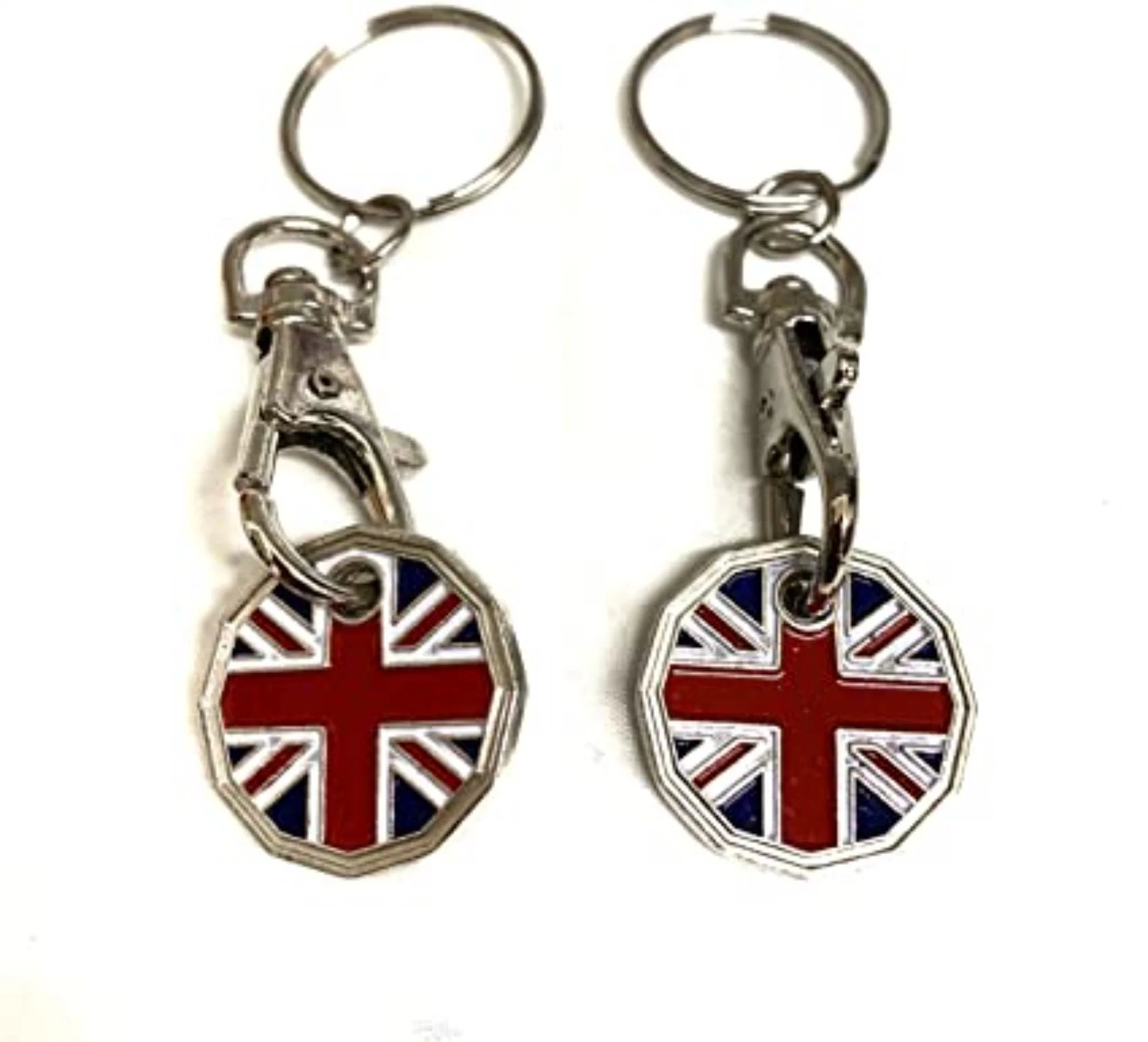 High Quality Custom National Flag Skull Rainbow Zinc Alloy Trolley Coin Token Keychain