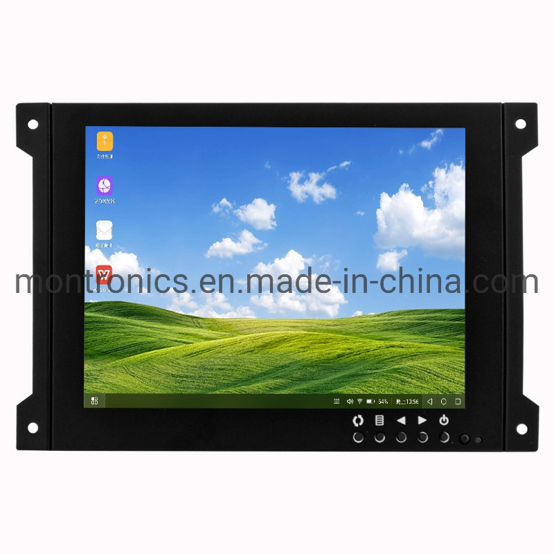 Moniteur PC LCD TFT en boîtier métallique de 8 pouces avec AV, moniteur portable pour CCTV, moniteur TV avec BNC pour la sécurité