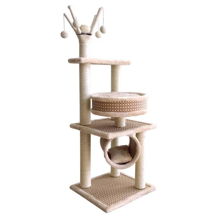 Fashion Design High quality/High cost performance Plush Cat Tree for Cats to Play with Cat Climbing Frame for Sale