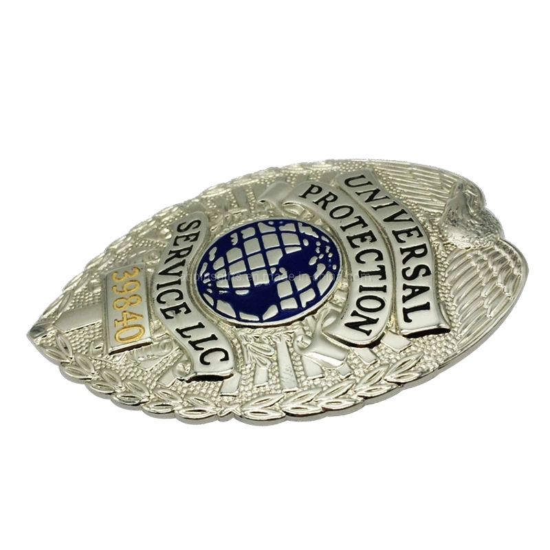 Printing with Epoxy Coating Stainless Steel Printed Metal Custom Security Police Badges