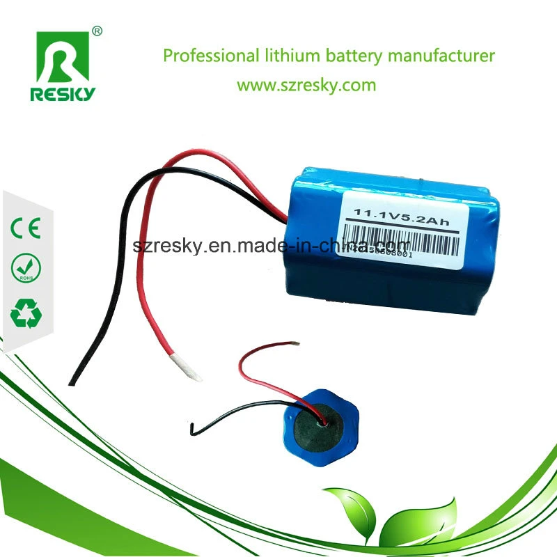 18650 Battery Pack 5.2ah 11.1V for Power System