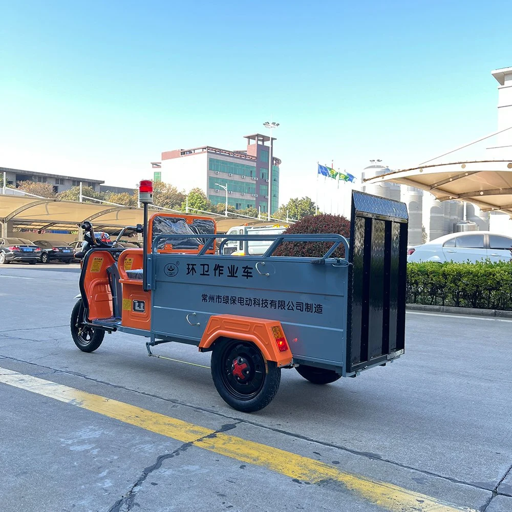 Electric Double Bucket Garbage Refuse Tricycle Truck in Sea Ports