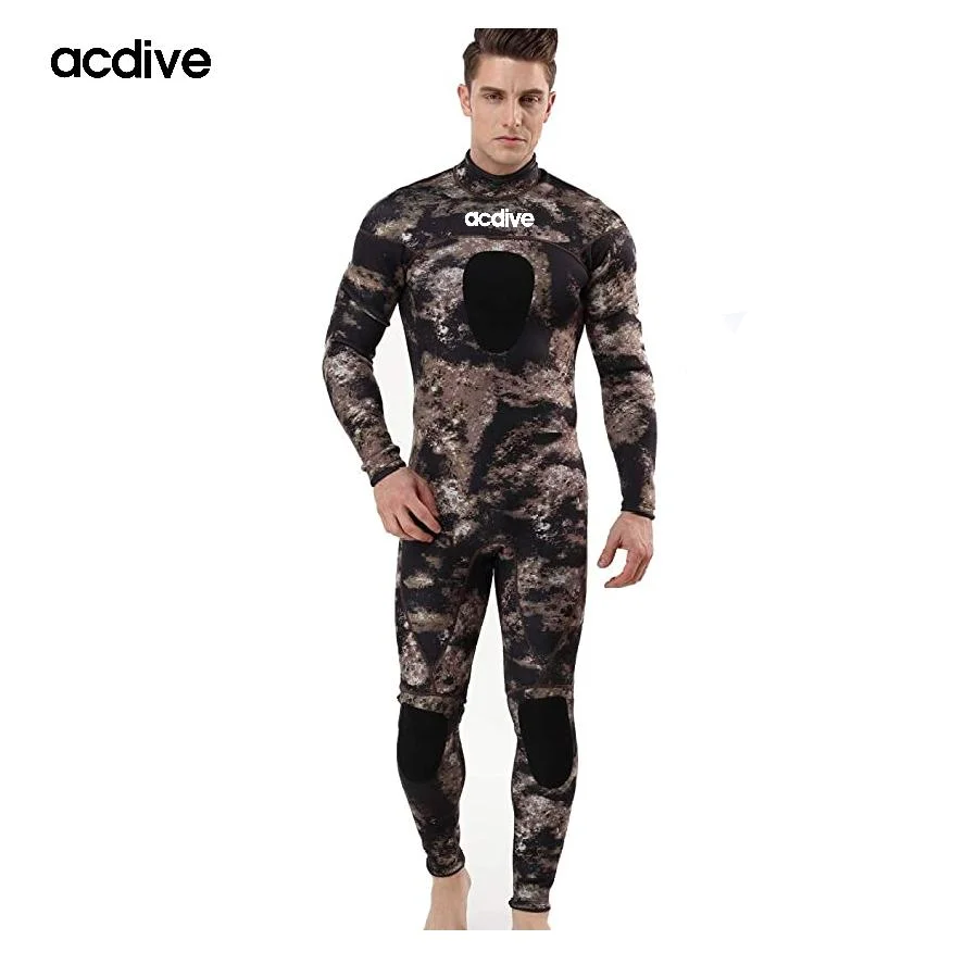 Cheap Stretchy Adult Full 3mm Neoprene One Piece Camo Surfing Scuba Diving Spearfishing Wetsuit