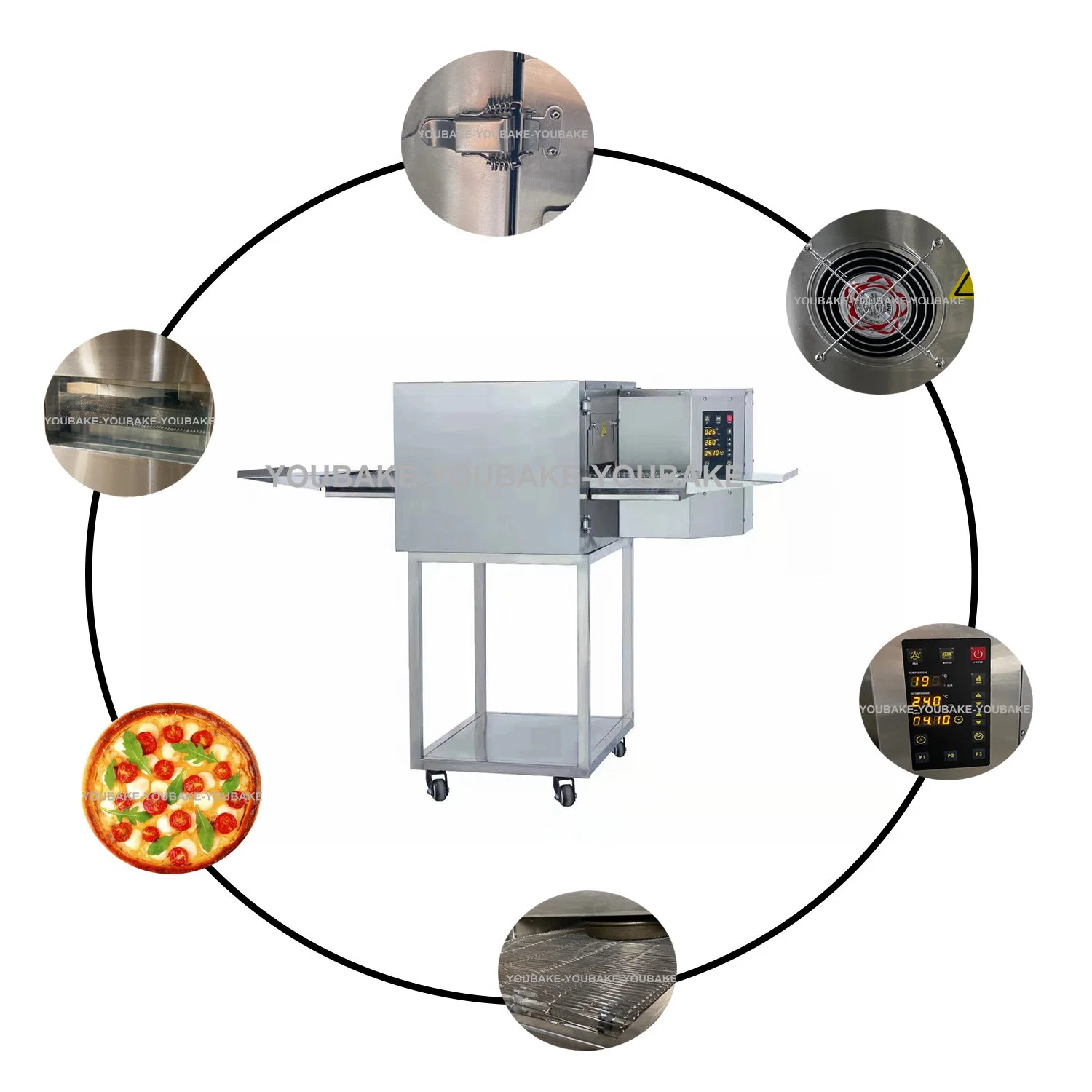 Counter Top Commercial Pizza Snack Oven Electric with Two Independent Chambers Pizza Oven Electric