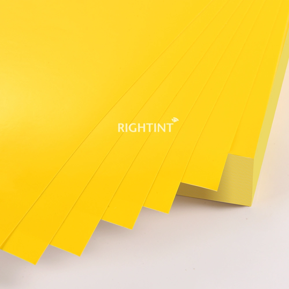 OEM Rightint Carton Shanghai adhesive label Offset Printing Paper RT-Offset YS002 Yellow PVC