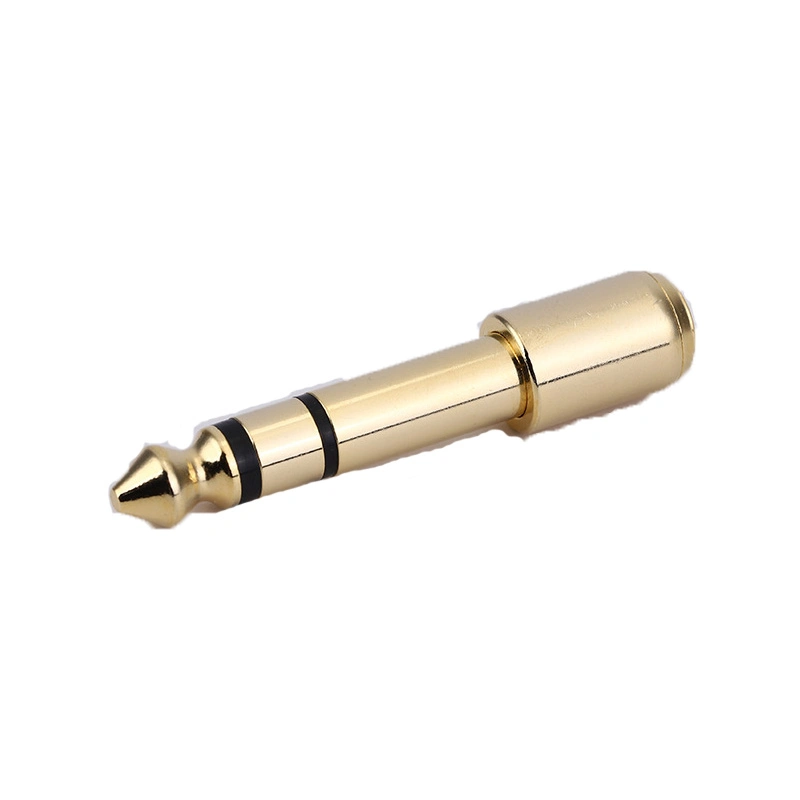 High Precision Manufacturing CNC Custom Machining 6.3mm to 3.5mm Brass Plug Audio Video Adapter Plug Audio Headphone Adapter Plug Accessories