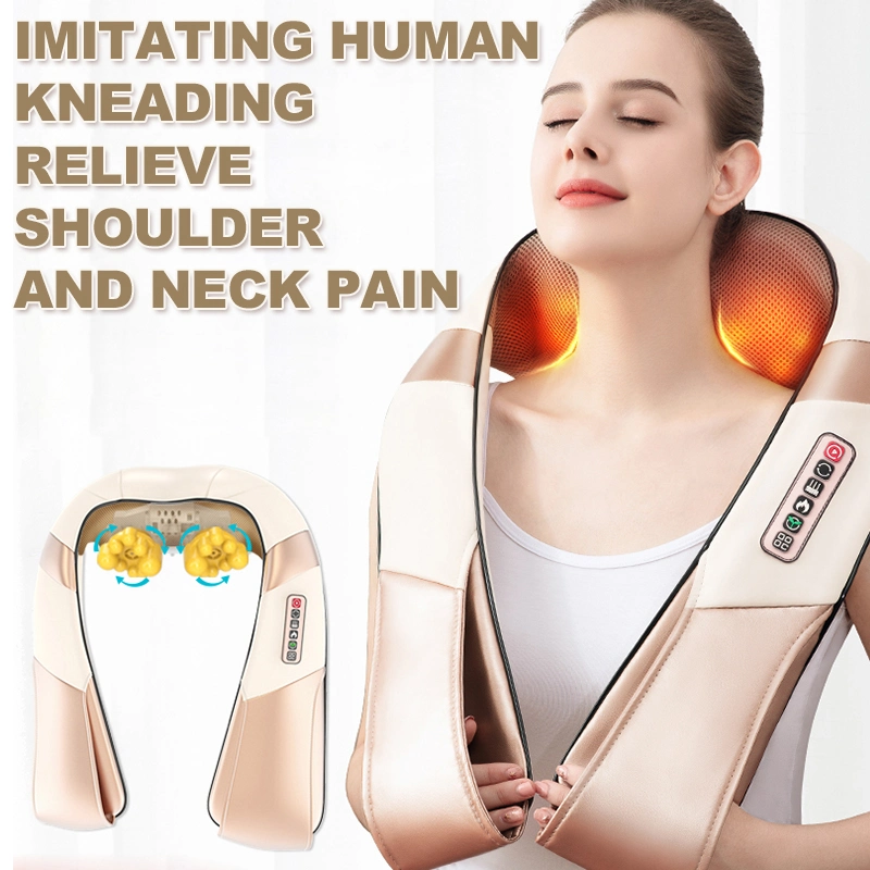Electric Kneading Lumbar Neck Massage Pillow Home Car Use Cervical Massager Shawls with Heating