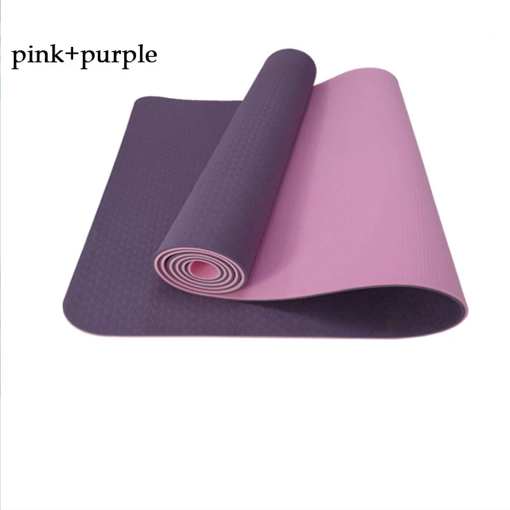 Two-Color Floor Gym Sport Rubber TPE Foam Yoga Mat with Custom Logo