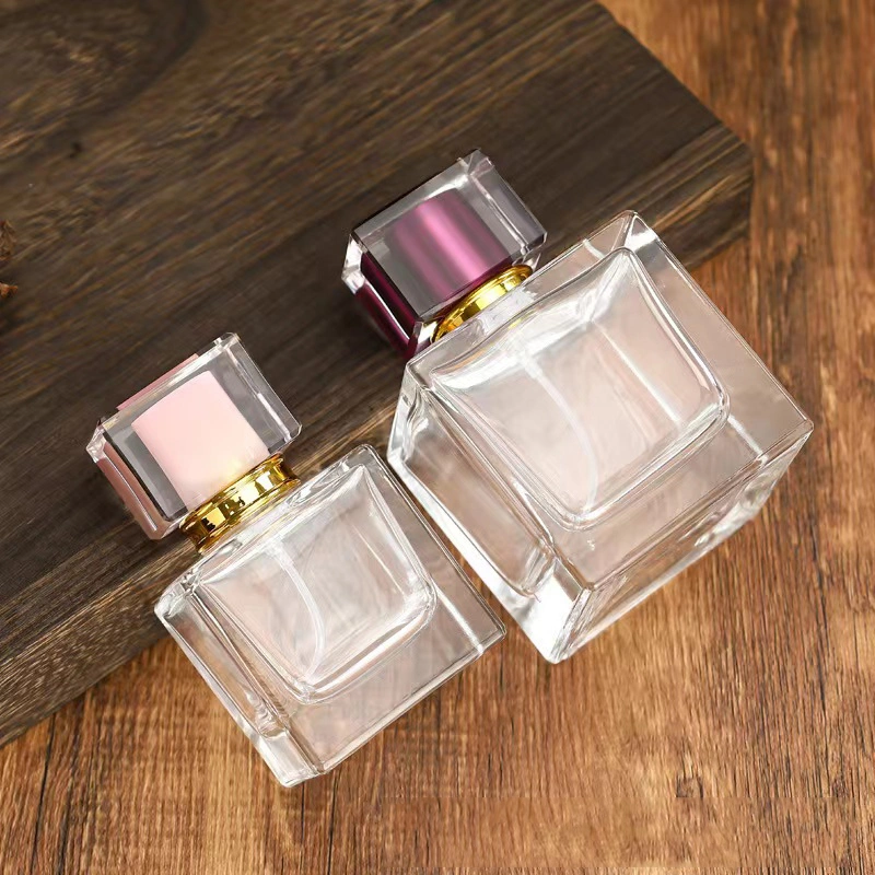 Wholesale/Supplier Luxury 30ml 50ml 100ml Clear Empty Square Shaped Glass Spray Perfume Bottle