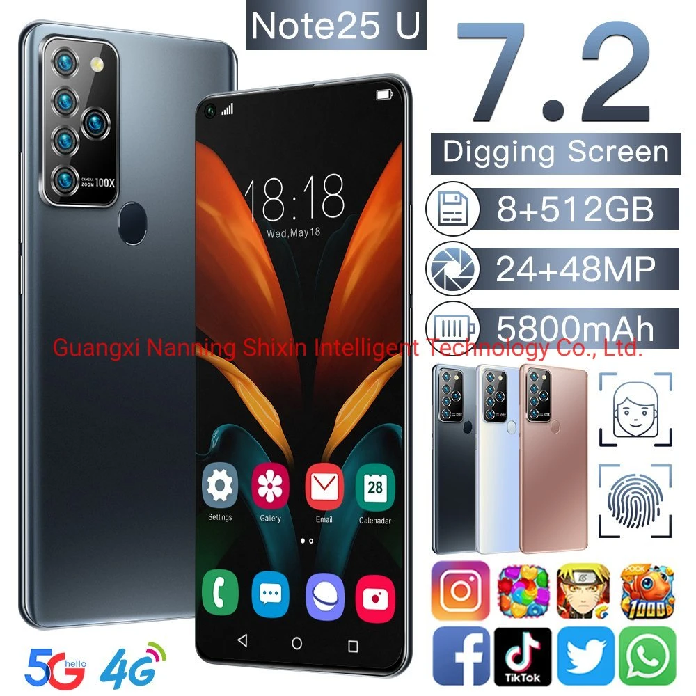 Remarque 25u 8g/512 GO+ écran AMOLED Smartphone Android 10.0 téléphone avec le visage de déverrouiller, de téléphones mobiles