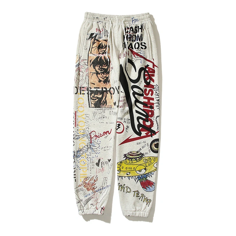 Custom Graffiti Sweatpants 100% Cotton French Terry Full Print Sweat Pants