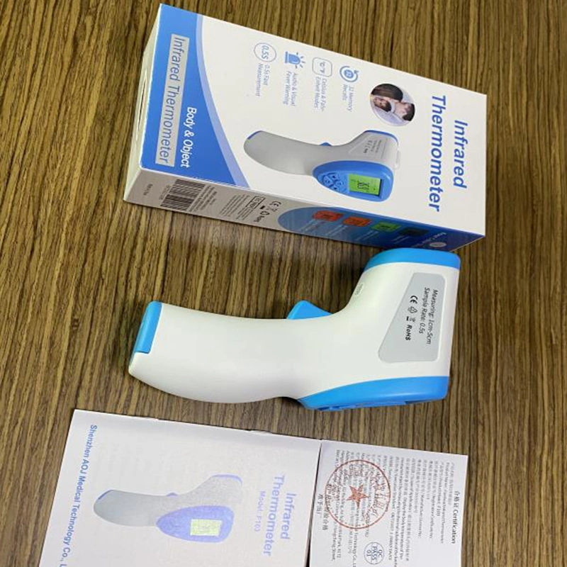 FDA/Ce Digital Baby Temperature Measuring Gun Non-Contact Infrared Forehead Thermometer in Stock