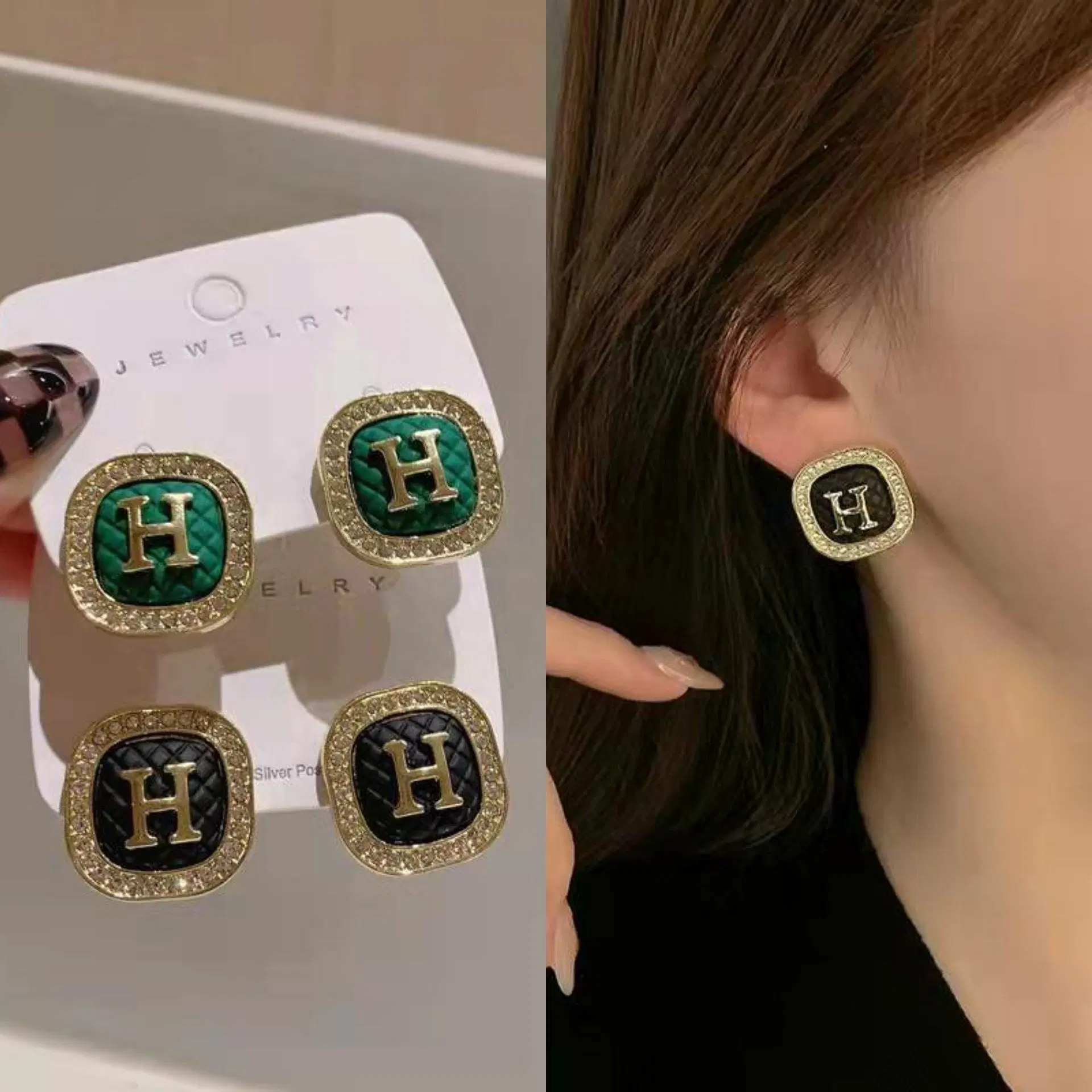 Letter H Stud Earrings Korean Personalized Jewelry for Women Fashion Accessories 2023