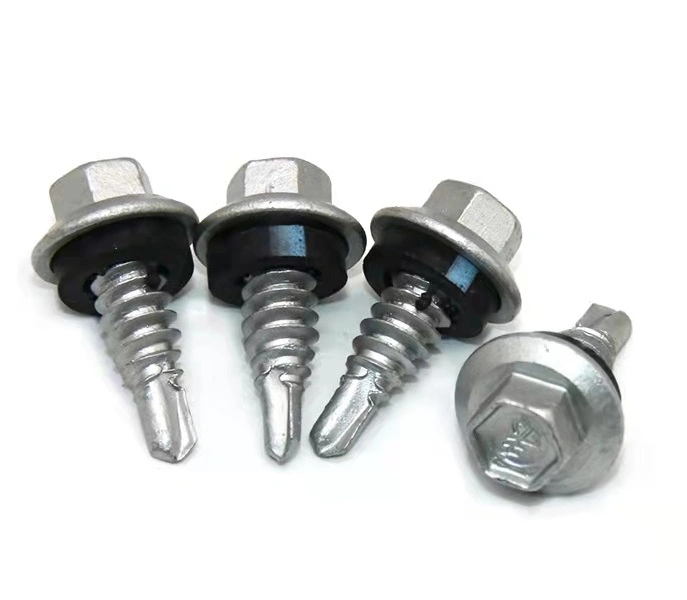 China High-Quality Metal Self-Tapping Thread Screw Manufacturer Custom M1/M6 Drilling Hex Head Self-Tapping Self-Drilling Roofing Screw with Washer